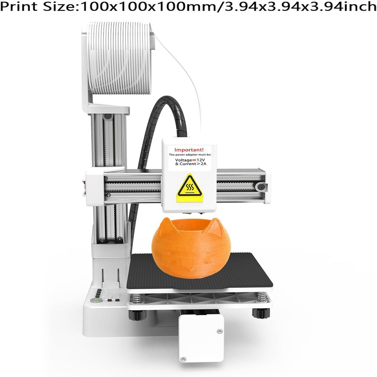 Small 3D Printer, Precision 3D Printer for Beginners Frequency Division Multiplexing Compact Inch Printing Size with All Metal Nozzle for PLA TPU Filaments (US Plug)