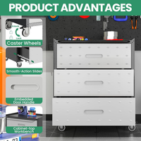 Garage Cabinet System Built to Organize Tools, 10-Piece Heavy Duty Steel, Modular Layout, Lockable Doors