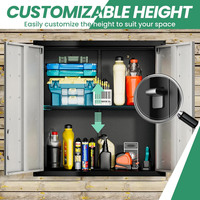 Garage Cabinet System Built to Organize Tools, 10-Piece Heavy Duty Steel, Modular Layout, Lockable Doors