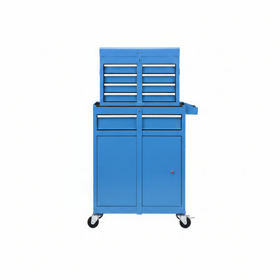 5-Drawer Rolling Tool Chest with Lockable Toolbox, Large Capacity Metal Tool Cabinet with Detachable Top Box, Storage Organizer for Garage & Workshop, Blue