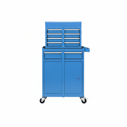 5-Drawer Rolling Tool Chest with Lockable Toolbox, Large Capacity Metal Tool Cabinet with Detachable Top Box, Storage Organizer for Garage & Workshop, Blue