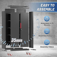 Metal Storage Cabinet with Wheels,71"H Garage Cabinets with 4 Adjustable Shelves + Lockable Door,Heavy-Duty Garage Cabinet and Storage System for Garage,Home Workshop & Office(200 Lbs per Shelf)