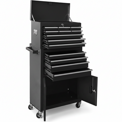 Rolling Tool Chest Built for Workshop Organization, 13 Drawers, Detachable Design, Lockable Metal Cabinet
