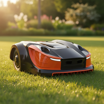 28-Volt 8 In. Cutting Width Robot Lawn Mower Revola X4E Mower, Brushless Wheel Motors, Cloudhawk App and Wifi Control