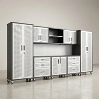 10-Piece Heavy Duty Steel Garage Cabinet System — Studio Shot